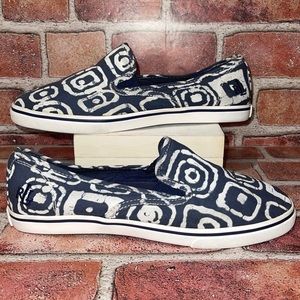 Pre-Owned Lauren Ralph Lauren Janis Blue/White Slip-On Shoes Size 8B Chic